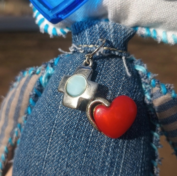 Handcrafted Blue Bunny Plush - Picture 4 of 5